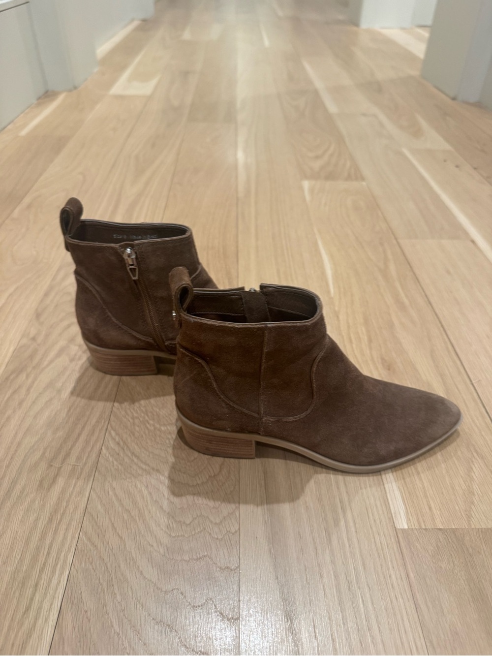 Dolce Vita Able Dark Brown Suede Chukka Boots with Side Zip - Picture 5 of 9